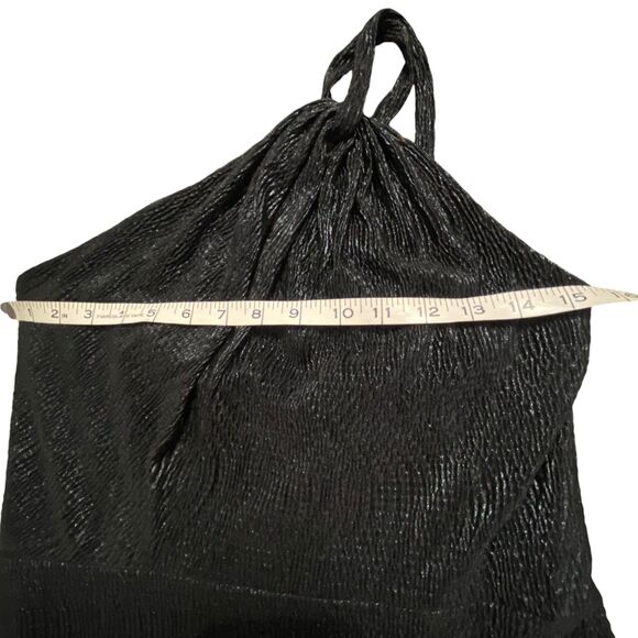 Dessy Collection One-Shoulder Metallic Trumpet Gown Back- 3064 Size 10 R - Picture 4 of 7